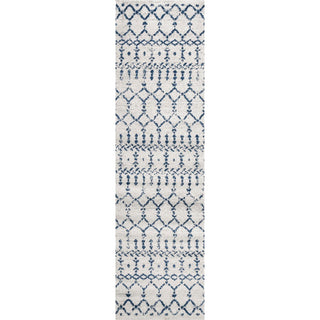 Kolkata Moroccan HYPE Boho Vintage Area Rug Cream/Navy