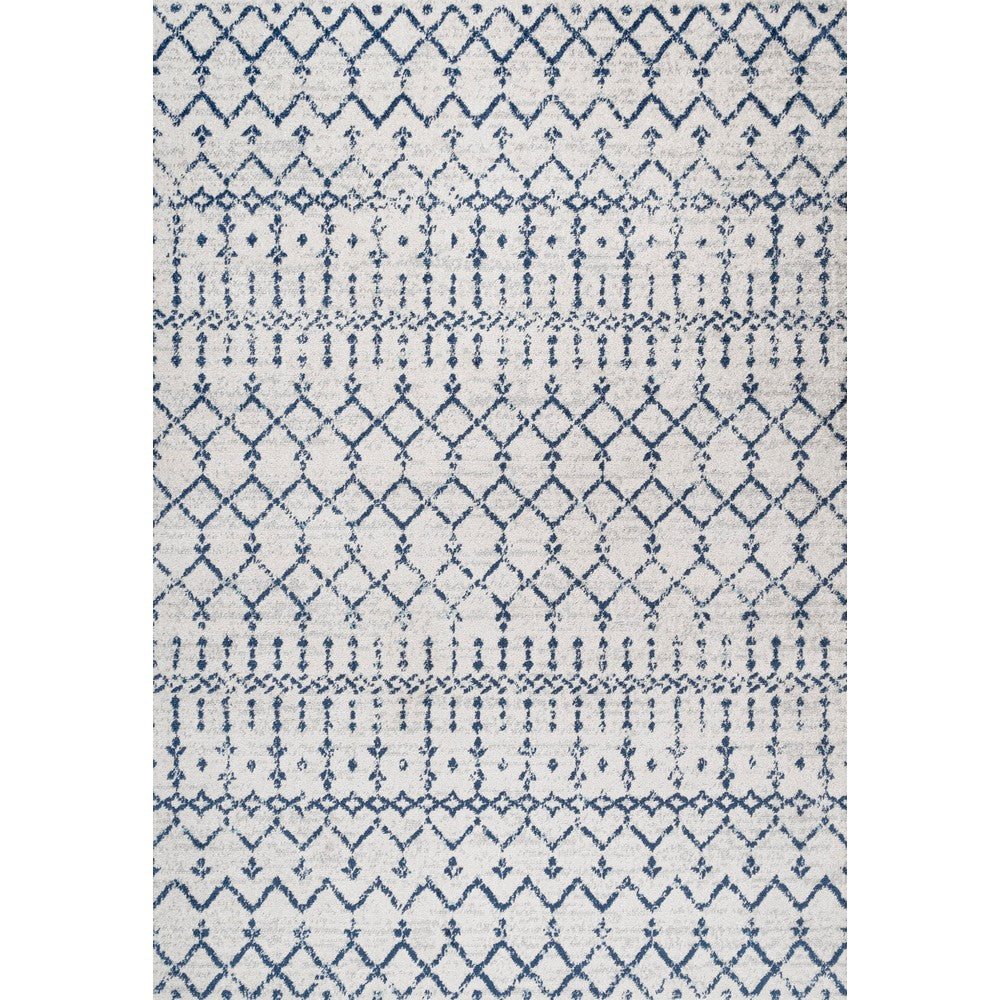 Kolkata Moroccan HYPE Boho Vintage Area Rug Cream/Navy