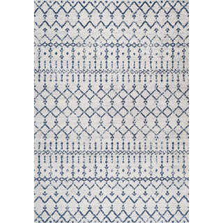 Kolkata Moroccan HYPE Boho Vintage Area Rug Cream/Navy