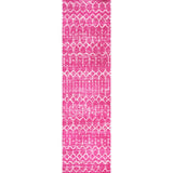 Kolkata Moroccan HYPE Boho Vintage Area Rug Fuchsia/Ivory