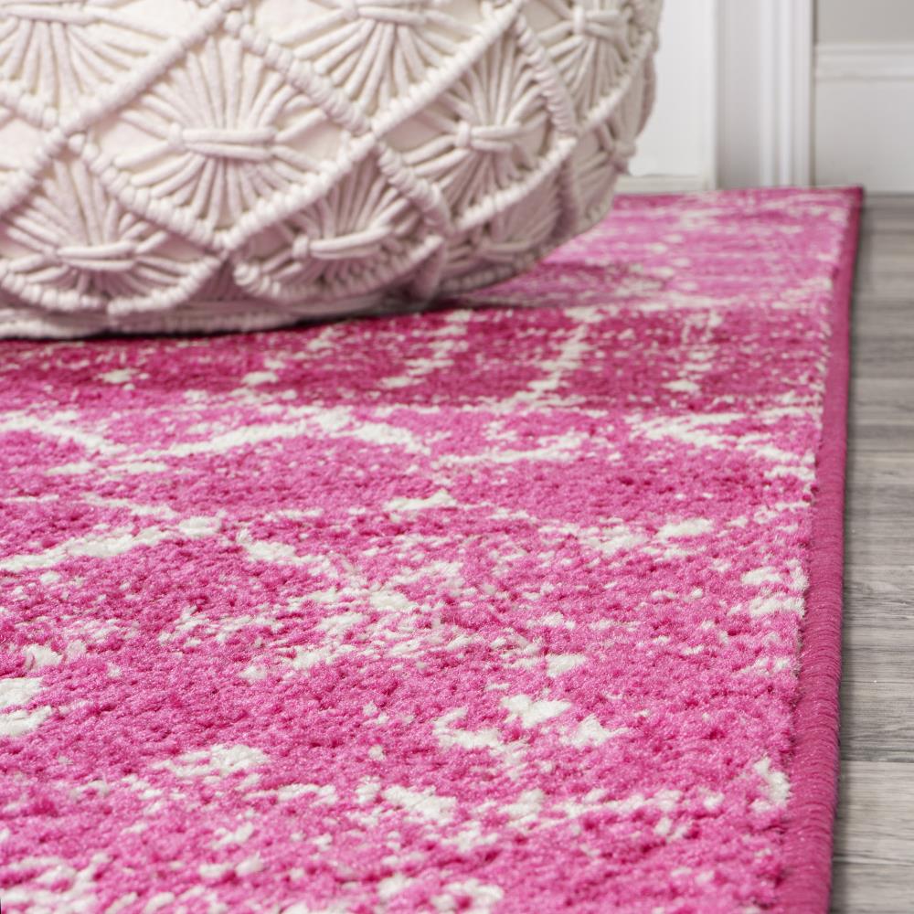 Kolkata Moroccan HYPE Boho Vintage Area Rug Fuchsia/Ivory