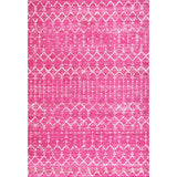 Kolkata Moroccan HYPE Boho Vintage Area Rug Fuchsia/Ivory