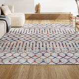 Kolkata Moroccan HYPE Boho Vintage Area Rug Cream/Multi