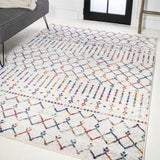 Kolkata Moroccan HYPE Boho Vintage Area Rug Cream/Multi
