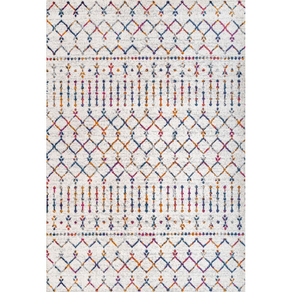 Kolkata Moroccan HYPE Boho Vintage Area Rug Cream/Multi