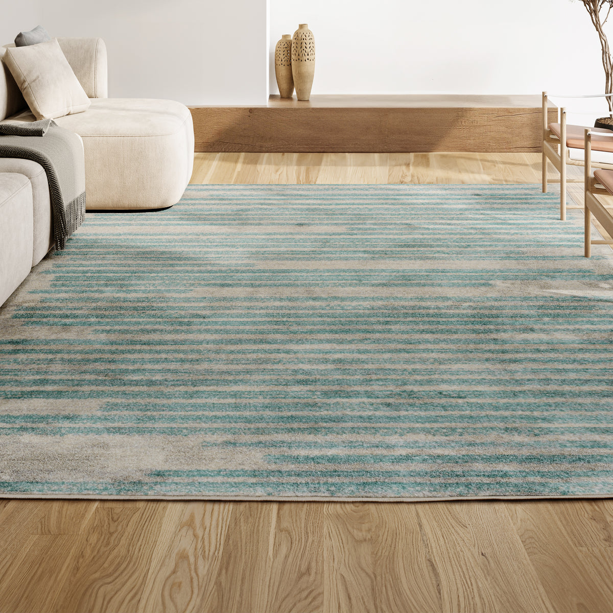Brunei Khalil Modern Berber Stripe Area Rug