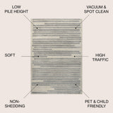 Brunei Khalil Modern Berber Stripe Area Rug