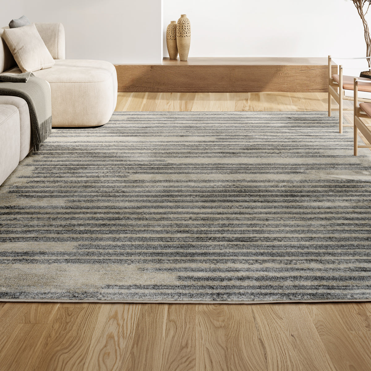 Brunei Khalil Modern Berber Stripe Area Rug