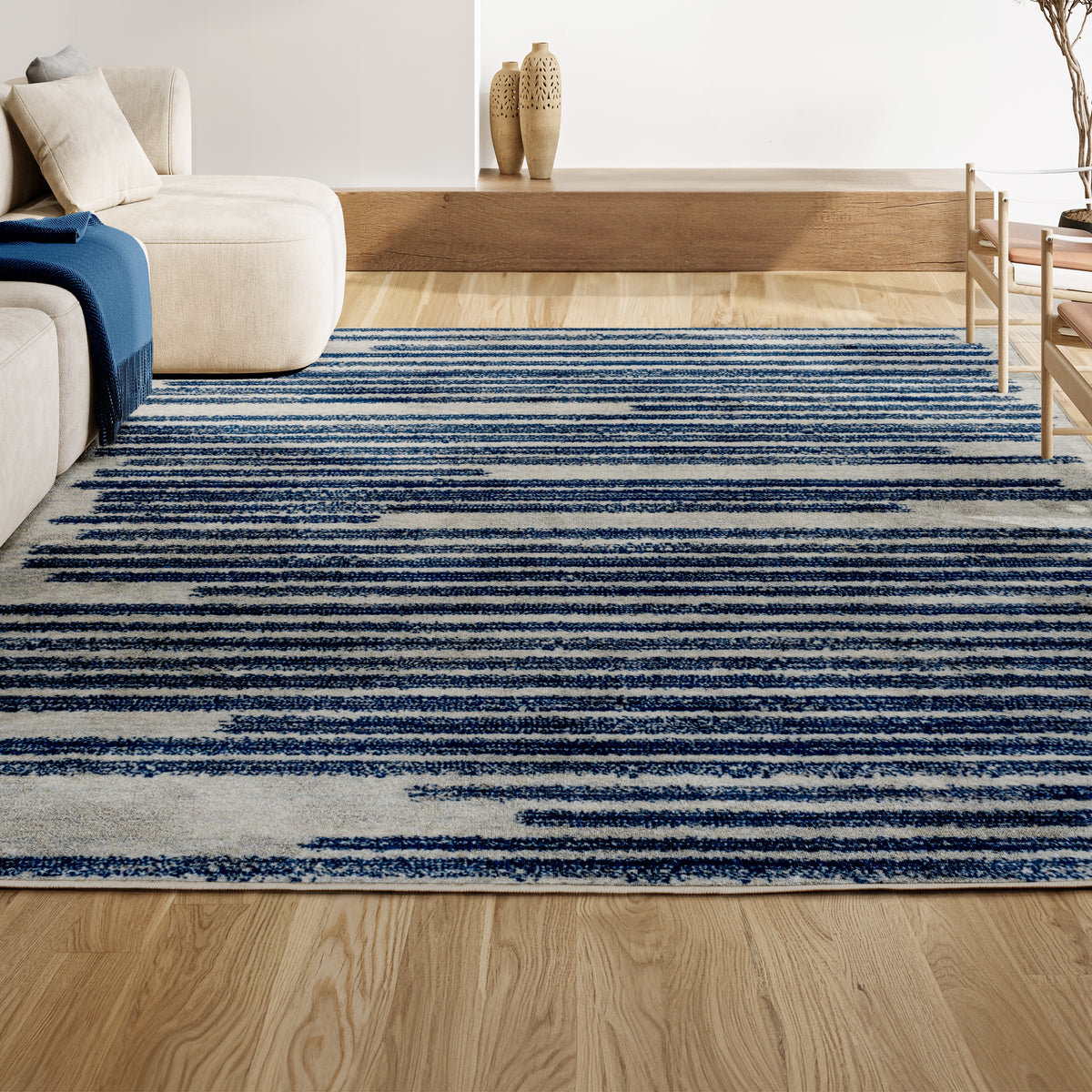 Brunei Khalil Modern Berber Stripe Area Rug