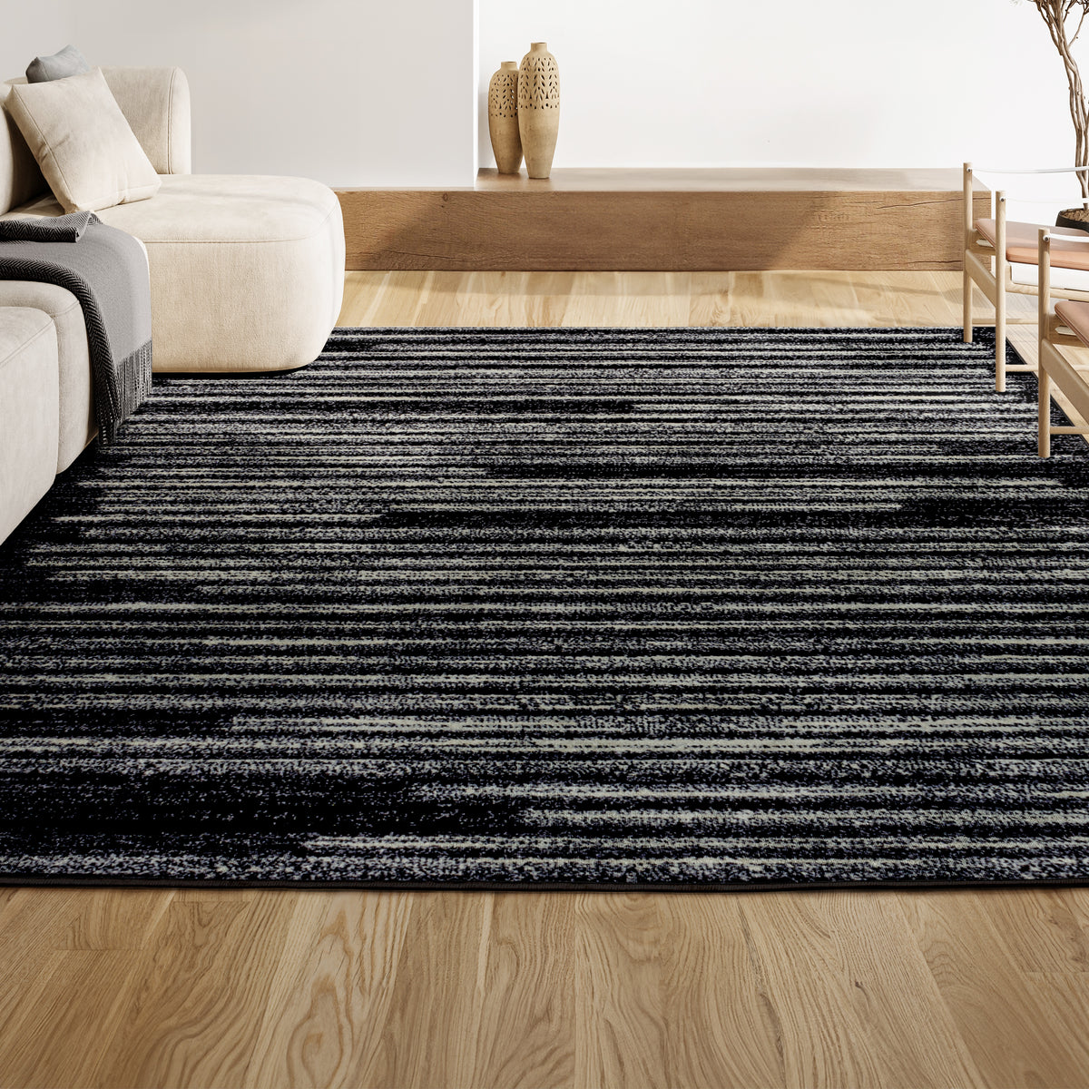 Brunei Khalil Modern Berber Stripe Area Rug