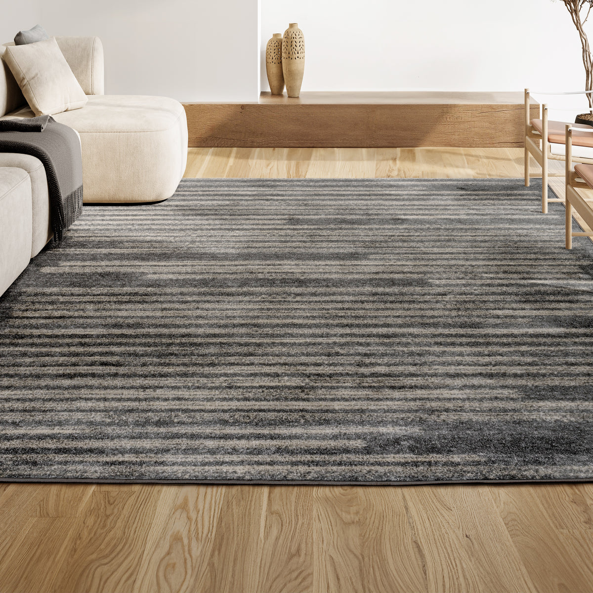 Brunei Khalil Modern Berber Stripe Area Rug