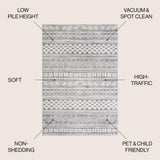 Chamaeleon Imlil Tribal Geometric Stripe Area Rug