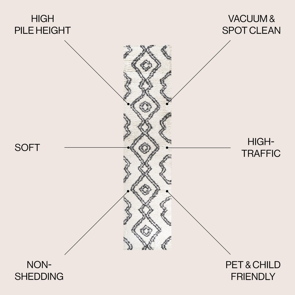 Porirua Deia Moroccan Style Diamond Area Rug