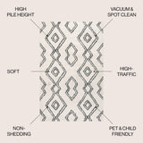 Porirua Deia Moroccan Style Diamond Area Rug