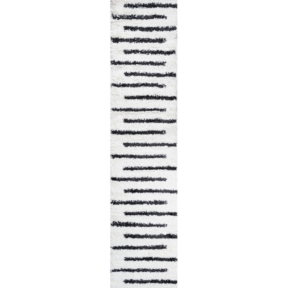 New Alaro Berber Stripe Shag Area Rug