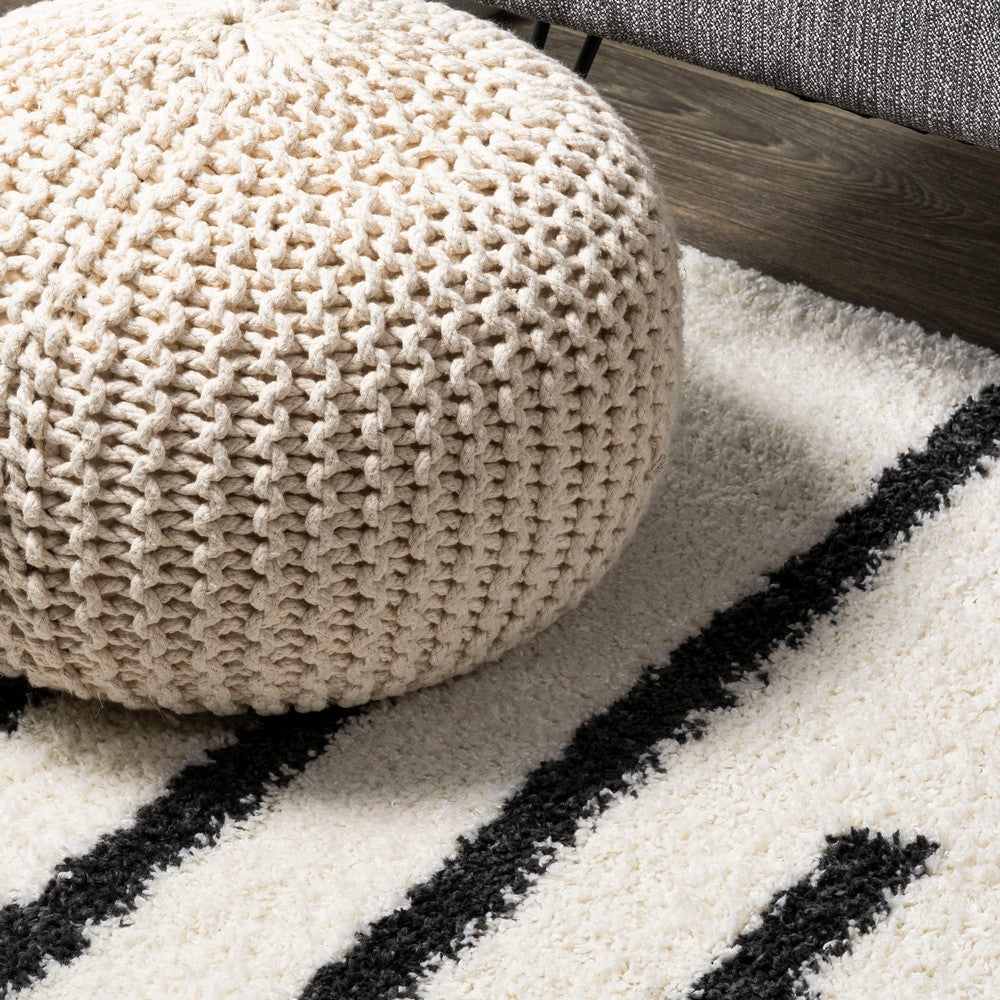 New Alaro Berber Stripe Shag Area Rug