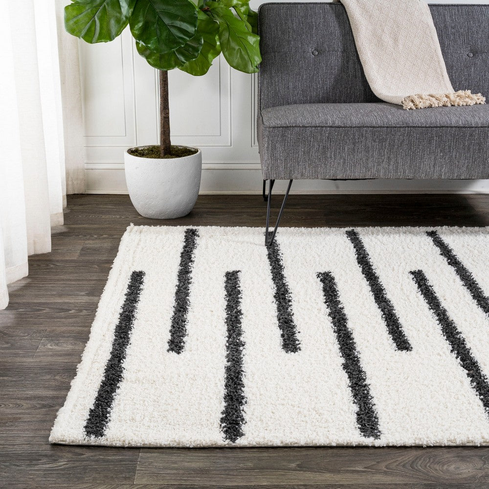 New Alaro Berber Stripe Shag Area Rug