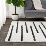New Alaro Berber Stripe Shag Area Rug