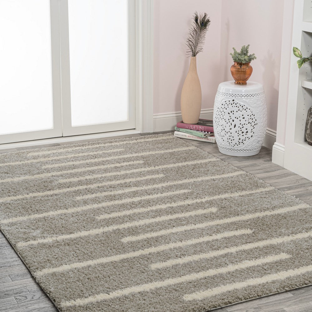 New Alaro Berber Stripe Shag Area Rug