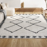 Whangarei Calvia Moroccan Diamond Shag Area Rug