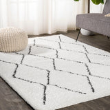 Hibiscus Catala Moroccan Diamond Shag Area Rug