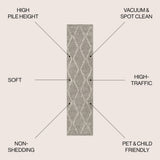 Hibiscus Catala Moroccan Diamond Shag Area Rug