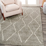 Hibiscus Catala Moroccan Diamond Shag Area Rug