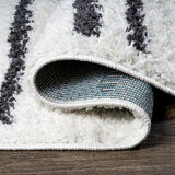 Nelson Petra Stripe Geometric Shag Area Rug
