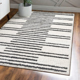 Nelson Petra Stripe Geometric Shag Area Rug
