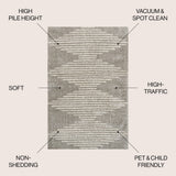 Hastings Elm Diamond Stripe Geometric Area Rug