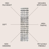 Upper Arenal Geometric Grid Shag Area Rug