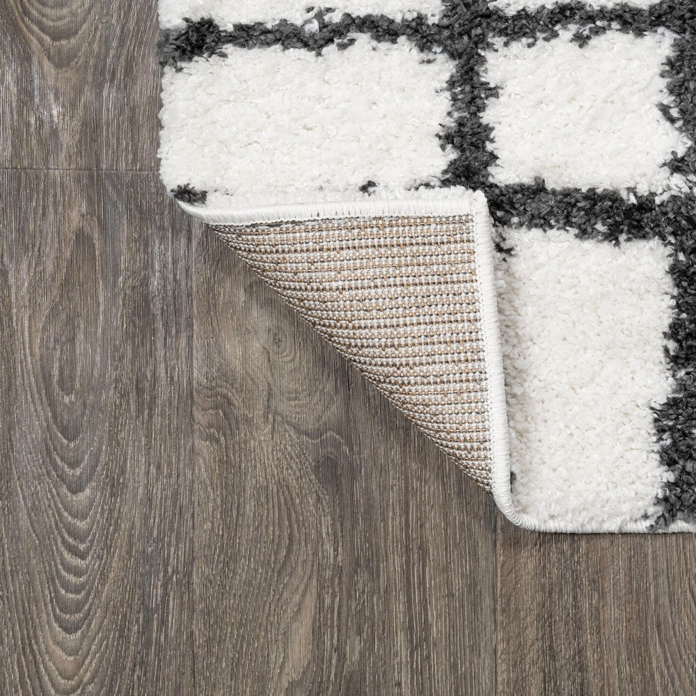 Upper Arenal Geometric Grid Shag Area Rug