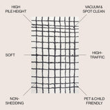 Upper Arenal Geometric Grid Shag Area Rug