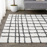 Upper Arenal Geometric Grid Shag Area Rug