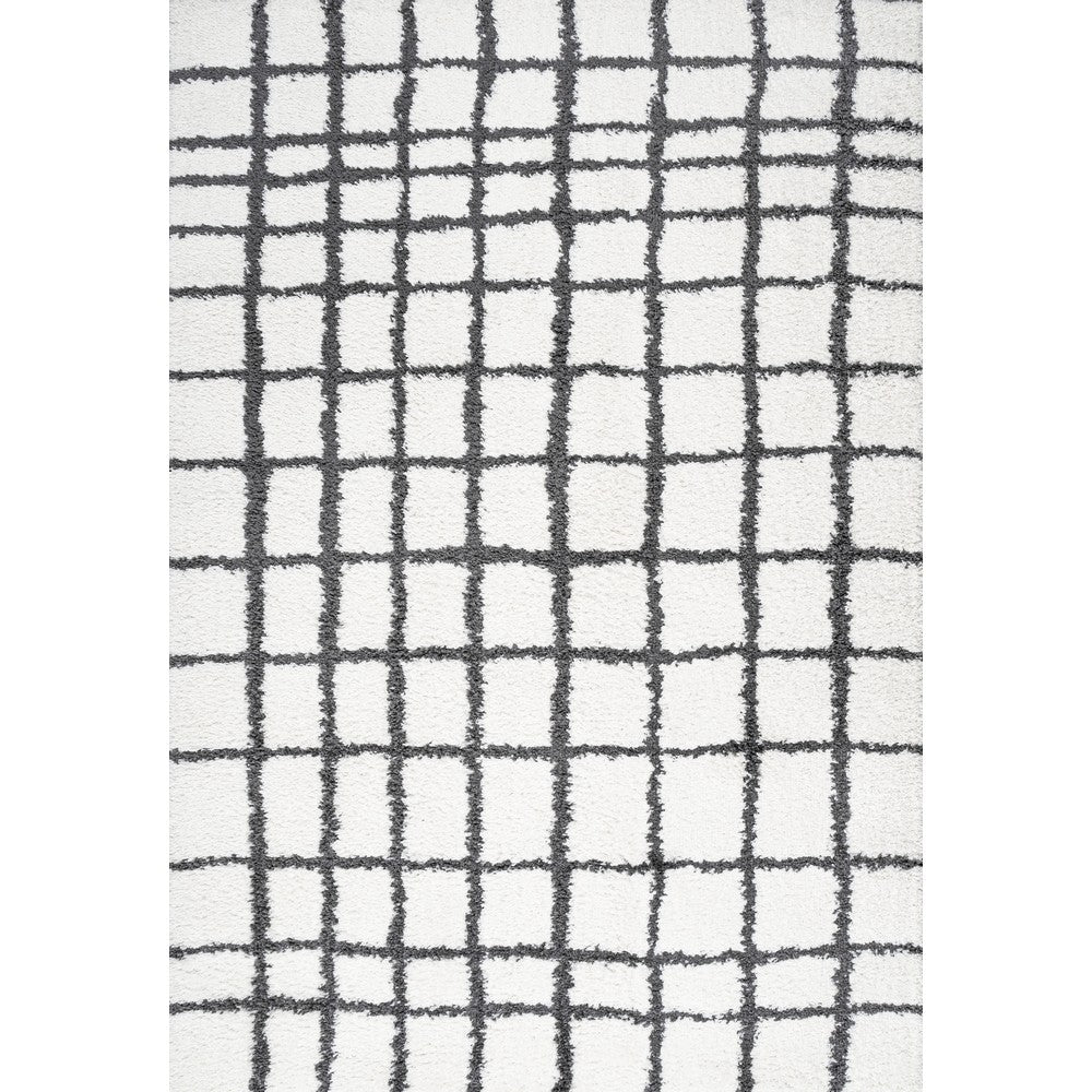 Upper Arenal Geometric Grid Shag Area Rug