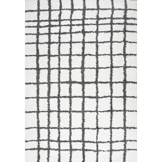 Upper Arenal Geometric Grid Shag Area Rug
