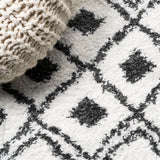 Conde Caimari Moroccan Diamond Shag Area Rug