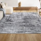 Katwe Iften Moroccan Geometric Distressed Area Rug