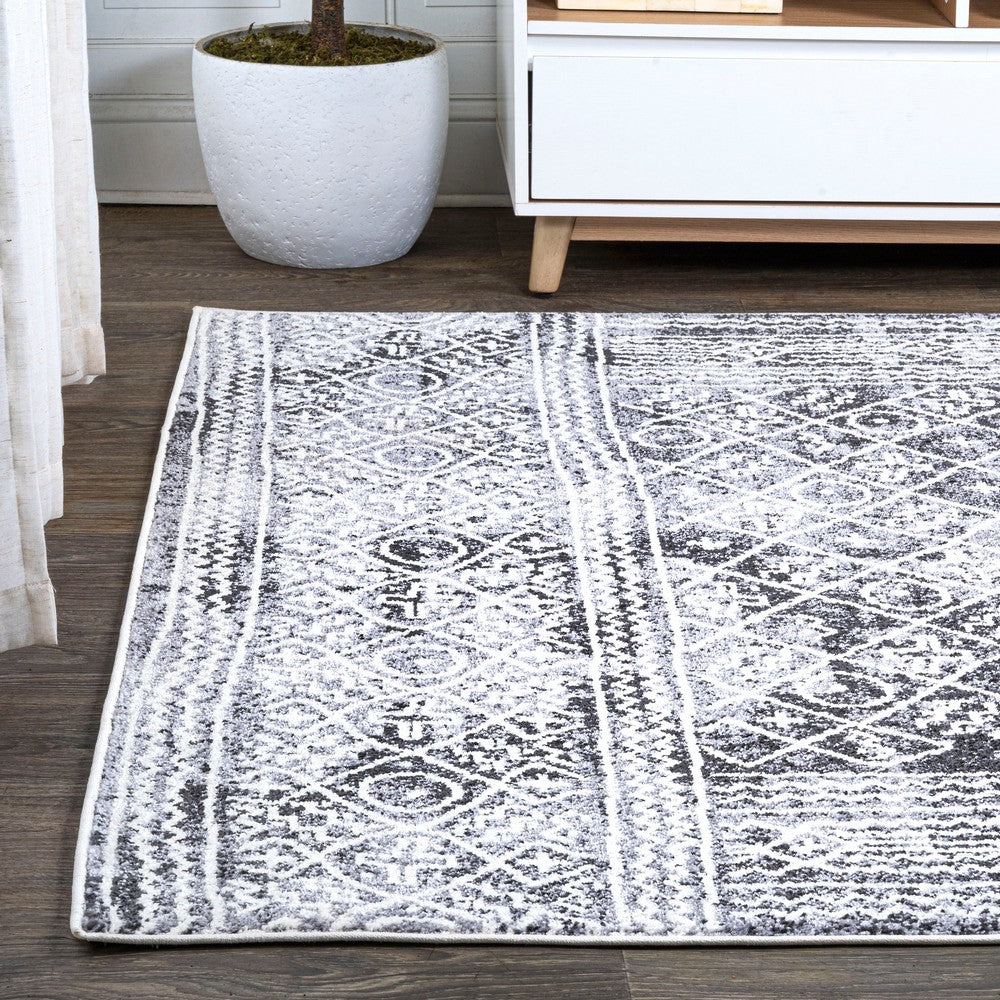 Katwe Iften Moroccan Geometric Distressed Area Rug