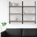 Clancy 40.55" Classic Industrial 3-Shelf Wood Wall-Mounted Open Ladder Bookcase with Metal Frame