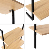 Clancy 40.55" Classic Industrial 3-Shelf Wood Wall-Mounted Open Ladder Bookcase with Metal Frame