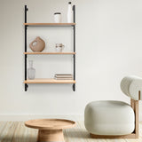 Clancy 40.55" Classic Industrial 3-Shelf Wood Wall-Mounted Open Ladder Bookcase with Metal Frame