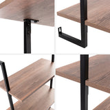 Clancy 40.55" Classic Industrial 3-Shelf Wood Wall-Mounted Open Ladder Bookcase with Metal Frame