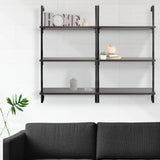 Clancy 40.55" Classic Industrial 3-Shelf Wood Wall-Mounted Open Ladder Bookcase with Metal Frame