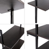 Aarushi 72.05" Classic Industrial 5-Shelf Wood Wall-Mounted Open Ladder Bookcase with Metal Frame
