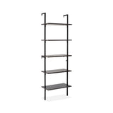 Aarushi 72.05" Classic Industrial 5-Shelf Wood Wall-Mounted Open Ladder Bookcase with Metal Frame