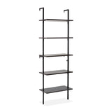 Aarushi 72.05" Classic Industrial 5-Shelf Wood Wall-Mounted Open Ladder Bookcase with Metal Frame