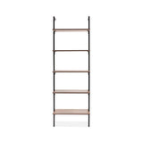 Aarushi 72.05" Classic Industrial 5-Shelf Wood Wall-Mounted Open Ladder Bookcase with Metal Frame