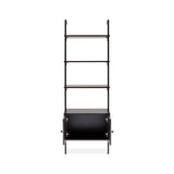 Orianna 72.05" MidCentury Industrial 4-Shelf Wood Wall-Mounted Open Ladder Bookcase with Cabinet and Metal Frame