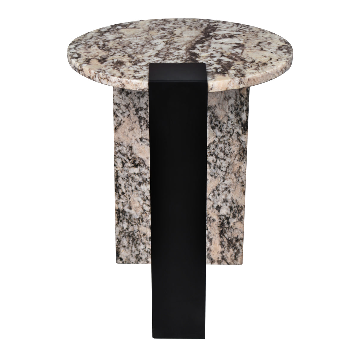 Clary 20.6" Contemporary Natural Marble/Metal Handmade Round End Table